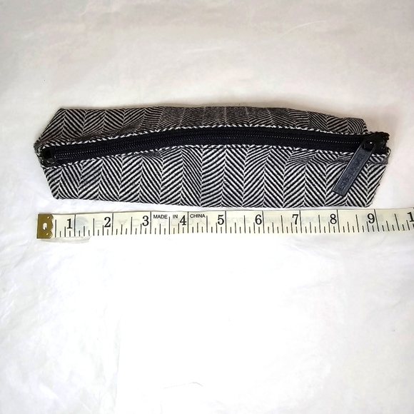 ESTEE LAUDER herring bone pattern Mini Tote Bag with matching zip pouch NWOT - Picture 6 of 9